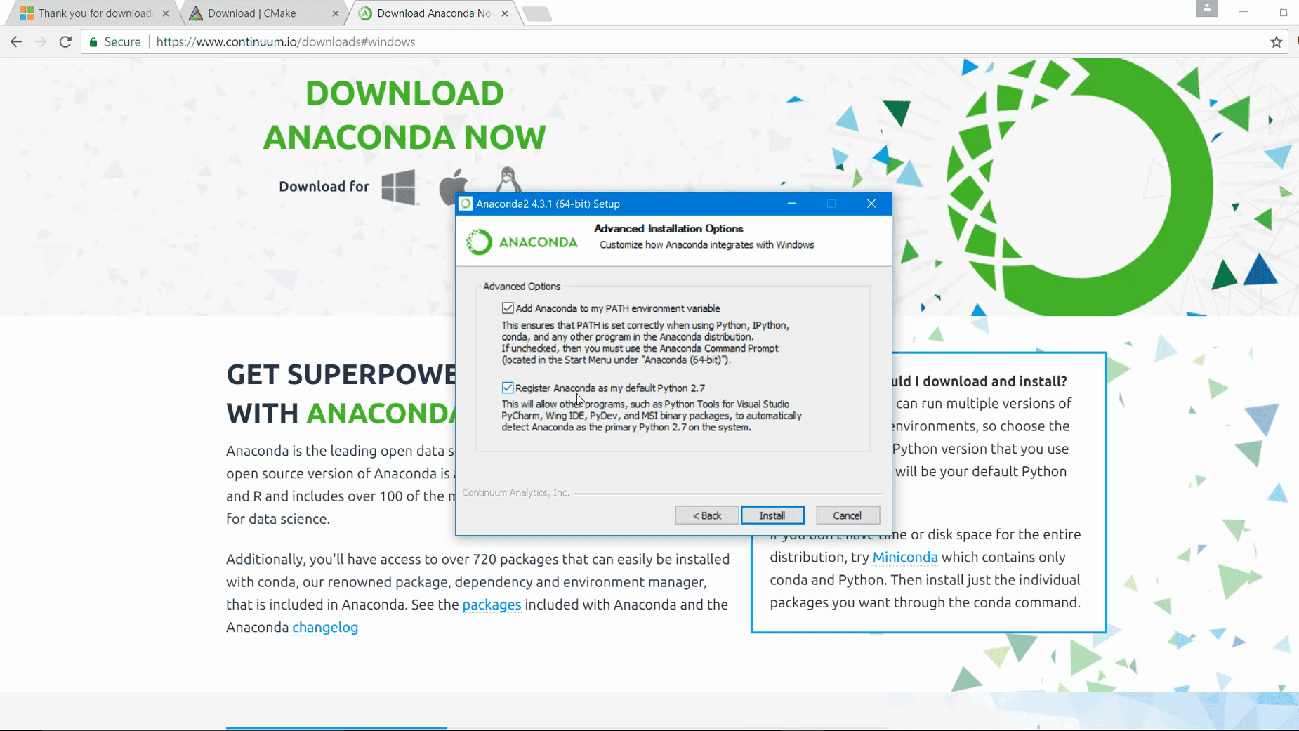 anaconda download windows 10