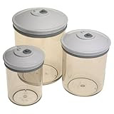 FoodSaver T02-0052-01 3/4-Quart, 1-1/2-Quart and 2-1/2-Quart Round Canister Set, 3-Pack