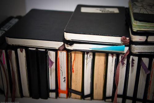 James Cospito's Moleskine Stash, Brooklyn Art Project HQ / Dumbo Arts Center: Art Under the Bridge Festival 2009 / 20090926.10D.54637.P1.L2.C23 / SML (by See-ming Lee 李思明 SML)