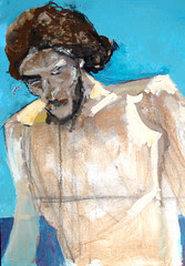jesús saliendo del mar (proceso)