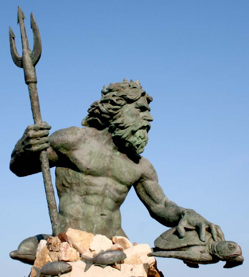 NEPTUNE AND POSEIDON OR GREEK ROMAN GODS OF THE SEA WATER