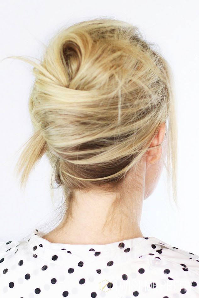 Le Fashion Blog -- Hair Inspiration: How To Get A Textured French Twist -- Wedding Party Up Do -- Polka Dot Top -- Via Abby Twist Me Pretty -- photo Le-Fashion-Blog-Hair-Inspiration-How-To-Get-A-Textured-French-Twist-Wedding-Party-Up-Do-Polka-Dot-Top-Back-Via-Abby-Twist-Me-Pretty.jpg