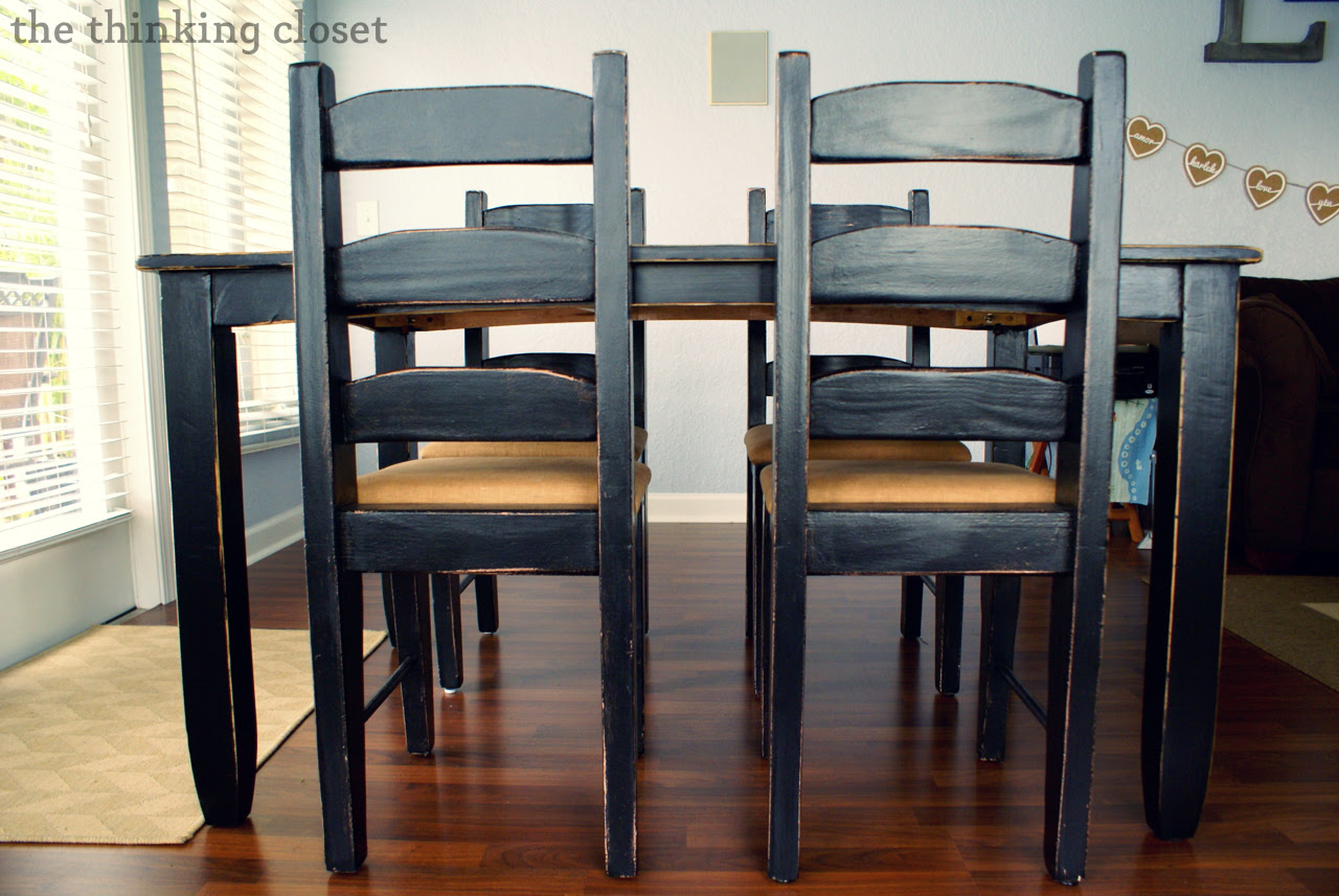 Black Distressed Table Makeover — the thinking closet