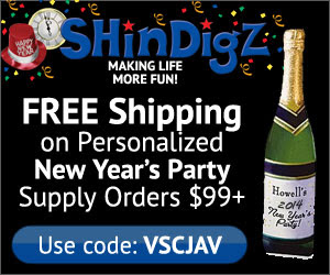 Free Shipping on New Year's Party Supplies!