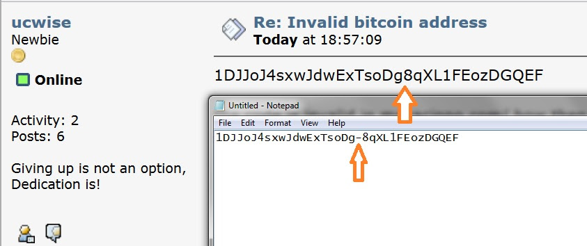 Invalid Bitcoin Address - 