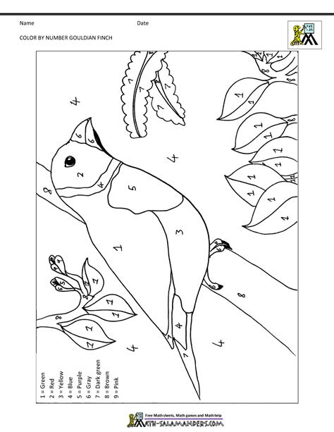 These activities help with math, letter recognition, and more. color by number sheets bird theme