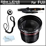 Vivitar 58mm Fisheye Lens Kit For Fuji FujiFilm Finepix HS20 EXR Digital Camera Includes High Definition 0.21x Super Wide Angle Fisheye Lens + LensPen Cleaning Kit + Lens Cap Keeper + Microfiber Cleaning Cloth