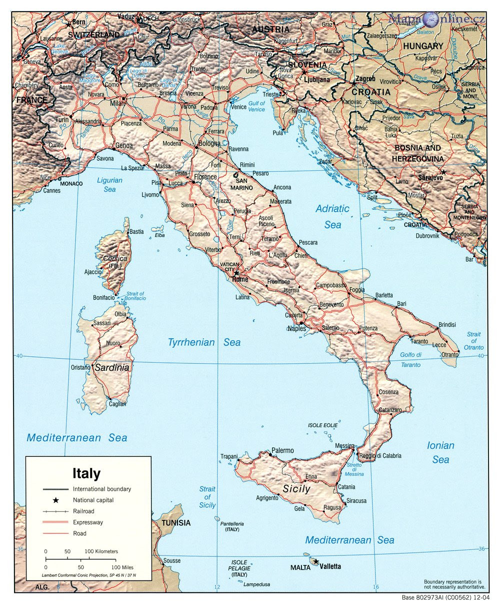 italie mapa Mapa Itálie   MapaOnline.cz italie mapa