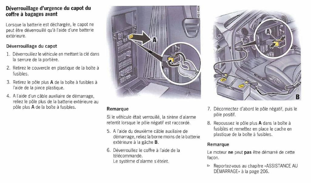 cable de secours capot pour porsche cayman, help