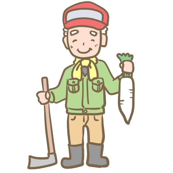 農家のおじいちゃんのイラスト かわいいフリー素材が無料のイラストレイン
