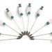 Detalles de Boda. Alfileres Simétricos de Cuarzo Rosa y Aventurina.
