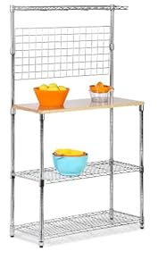 Honey-can-do Shf-01608 Bakers Rack With Cutting Board And Storage Shelves