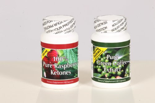 400 Mg Green Bean Coffee Extract 60 capsules & 500mg Raspberry Ketones 90 capsules
