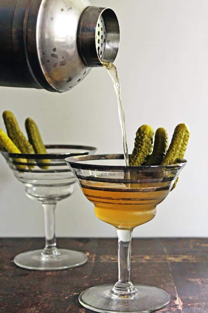 Dill pickle vodka martini | Rhubarbarians