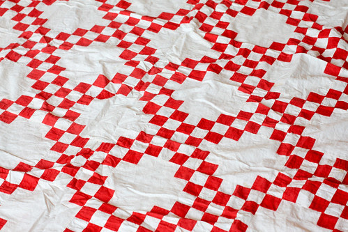 Vintage Red + White Quilt Top by Jeni Baker
