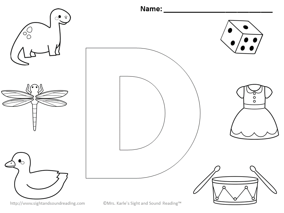 Download Letter d coloring pages to download and print for free