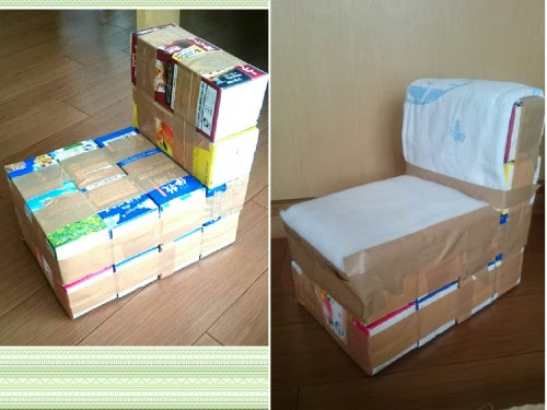 とても簡単 材料費0円 牛乳パックと余り布で作るキッズソファの作り方 滋賀のママがイベント 育児 遊び 学びを発信 シガマンマ ピースマム