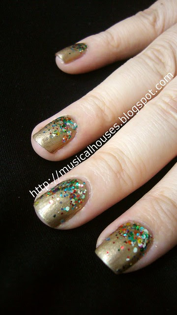 Gold and Glitter Libertine Fashion Week inspired manicure 4