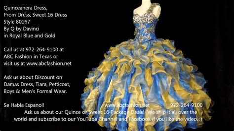 A double halo of brilliant . 80167 Royal Blue & Gold Q by Davinci Quinceanera Dress