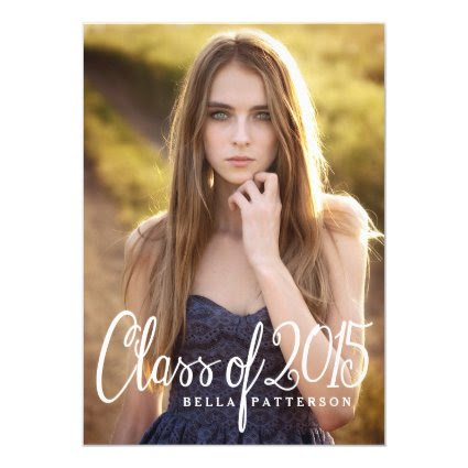Chic Class of 2015 Photo Graduation Party 5x7 Paper Invitation Card