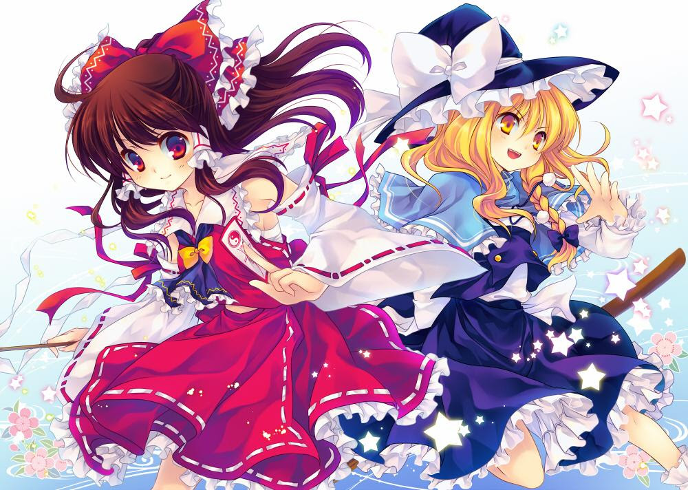 東方壁紙 霊夢 魔理沙 早苗 東方彷徨記