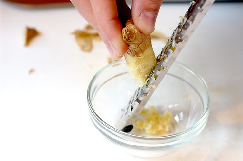 Grating ginger by Eve Fox, Garden of Eating blog, copyright 2011