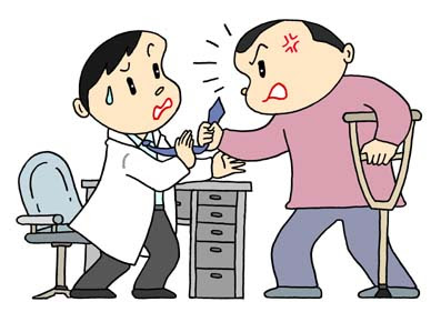 社会問題イラスト カット クリップアート素材 モンスターペイシェント クレーマー 医療クレーム 迷惑患者 苦情 診療トラブル