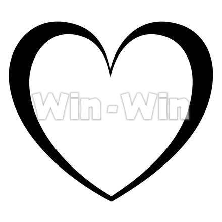 ハート W の無料シルエット素材