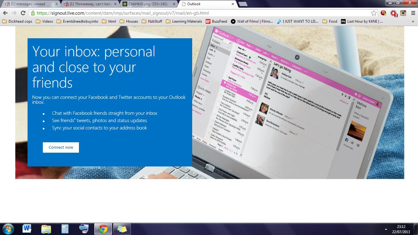 Make it so I can log into another outlook account straight ...