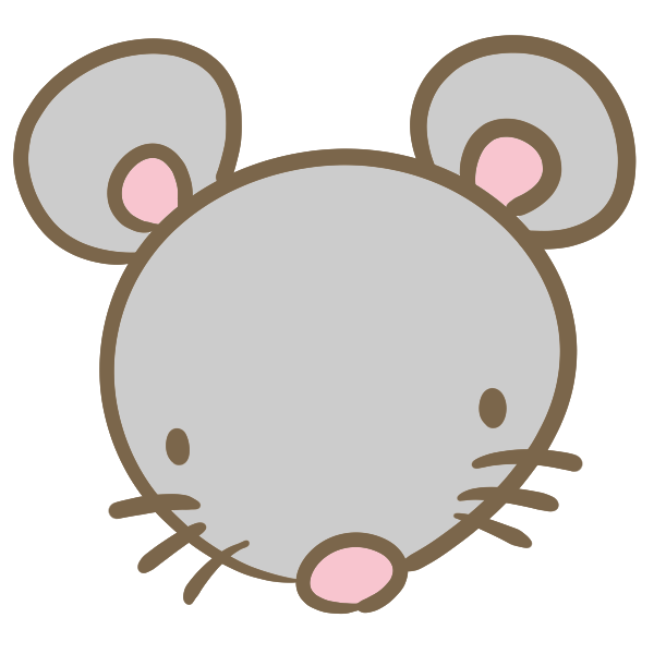 ねずみの顔 グレー のイラスト かわいいフリー素材が無料のイラストレイン
