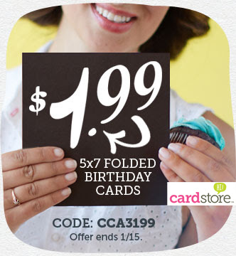 Celebrate & Save! $1.99 5x7 Folded Birthday Cards at Cardstore! 