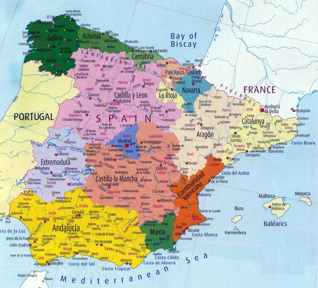 Cartes de Espagne | Cartes typographiques détaillées des ...