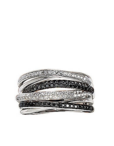 Black and White Diamond Ring in14 Kt. White Gold, .56 ct. t.w. | Lord ...