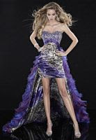 Panoply Purple Leopard Evening Dress with Ruffle Train 14419 image