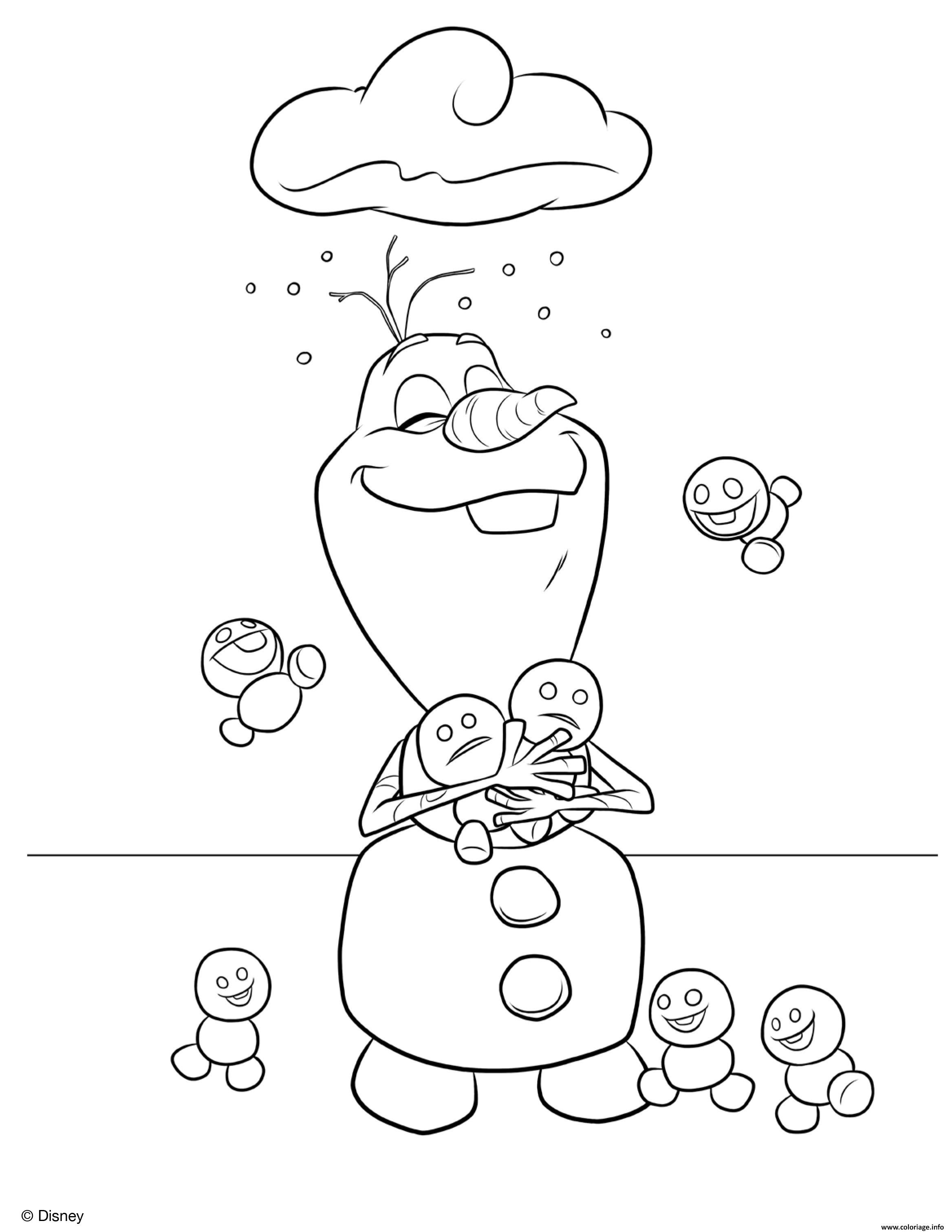 Coloriage Olaf Est Cool Et Aime La Neige Dessin   Imprimer