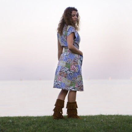 Vintage Flower Apron Wrap Dress