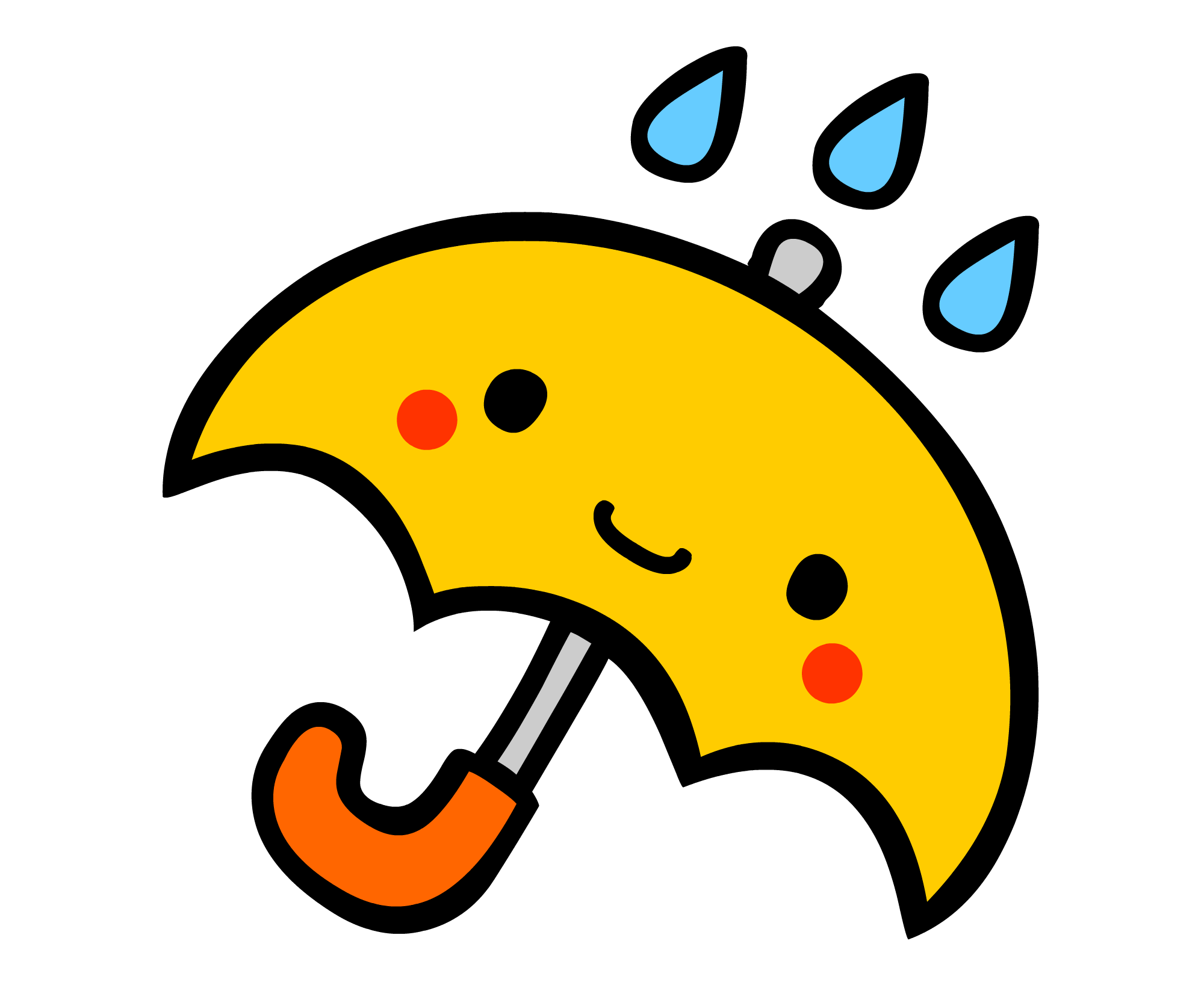 雨 傘 の無料イラスト素材 イラスト無料素材かわいい系