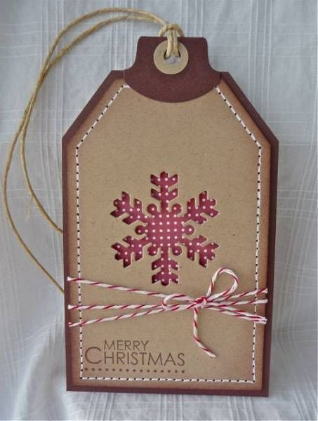handmade Snowflake Tag using the negative diecut