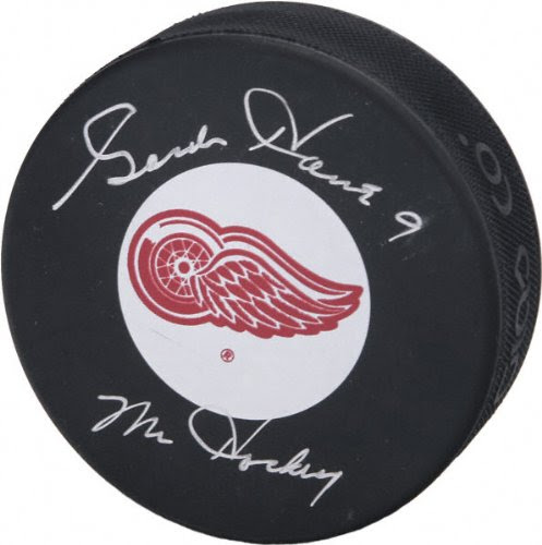 Gordie Howe Autographed Puck with Mr. Hockey Inscription