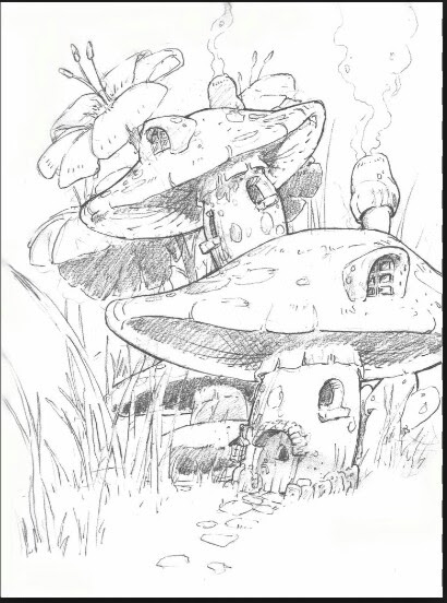 Fairy house drawing