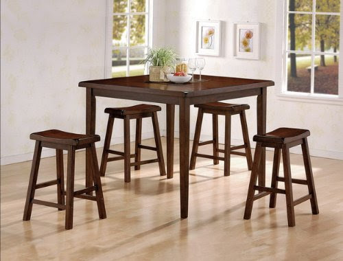 5PC Chocolate Pub Table Set