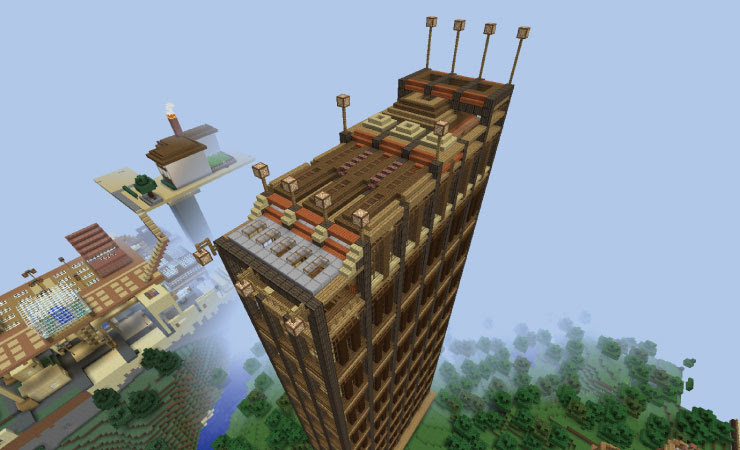 マインクラフトでモダンな高層建築を効率よく建築する方法を超図解します マイクラモール