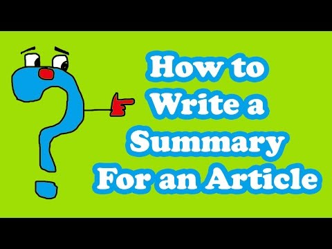 how to write a summary essay of an article