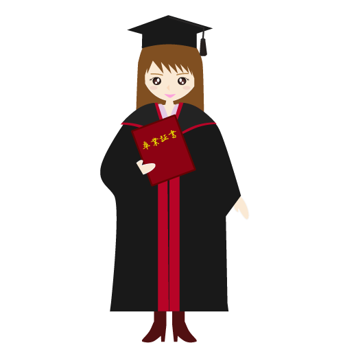 アカデミックガウンを着た卒業式のイラストを配布 駆け出しwebデザイナーの素材作成ブログ