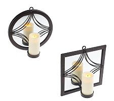 QVC) ONE TIME ONLY: Candle Impressions Mirrored Sconce w/Flameless 