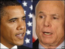 Barack Obama, left, and John McCain