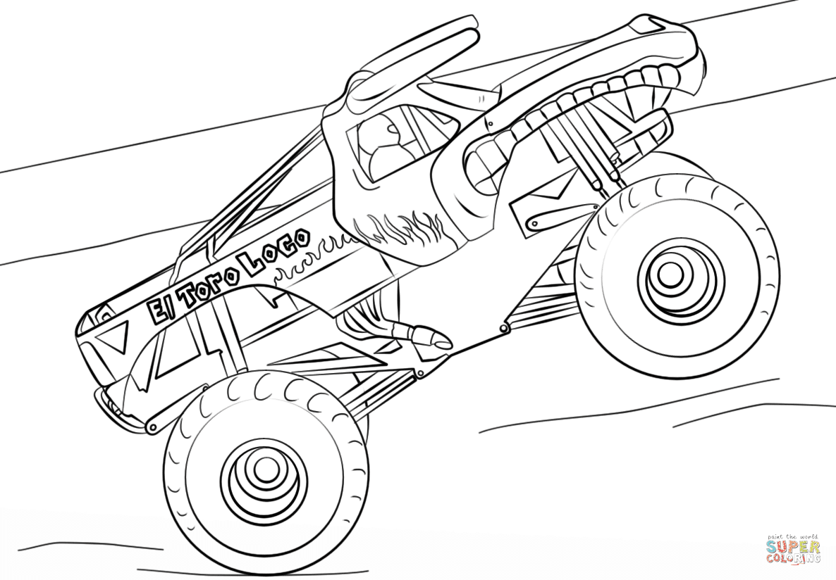 the El Toro Loco Monster Truck coloring pages to view printable