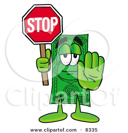 dollar bill sign. Dollar Bill Mascot Cartoon
