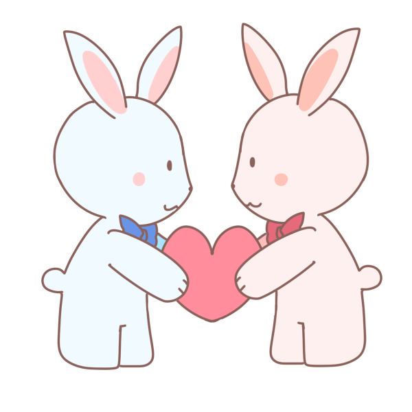ハートをもつウサギのイラスト かわいいフリー素材が無料のイラストレイン