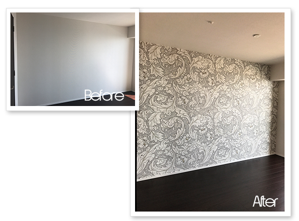 施工事例 ギャラリー 神戸乙仲通の輸入壁紙 クロスの販売 デザイン施工 Wall Deco Store Walect